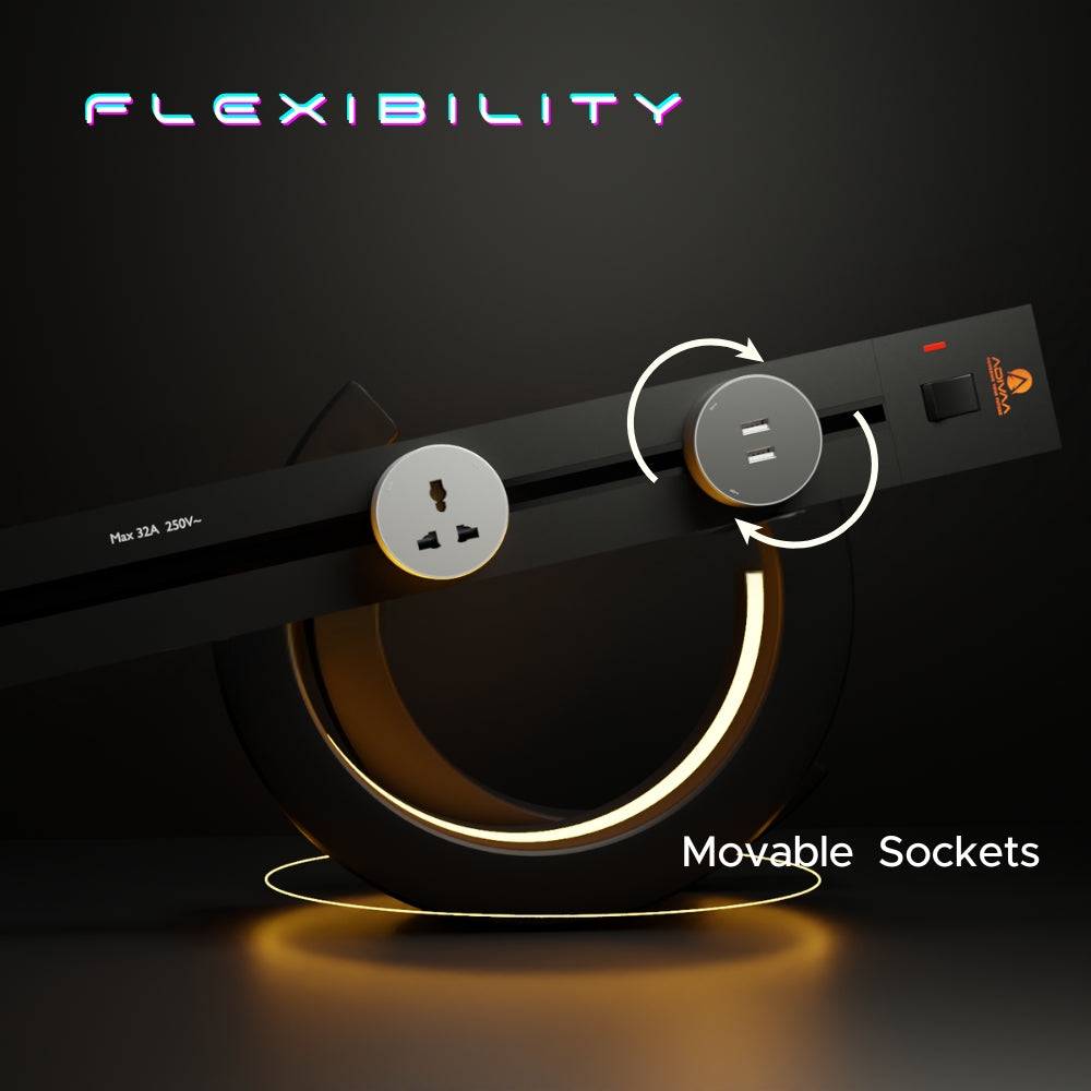 Power Track and Socket by Adivaa – Movable Sockets