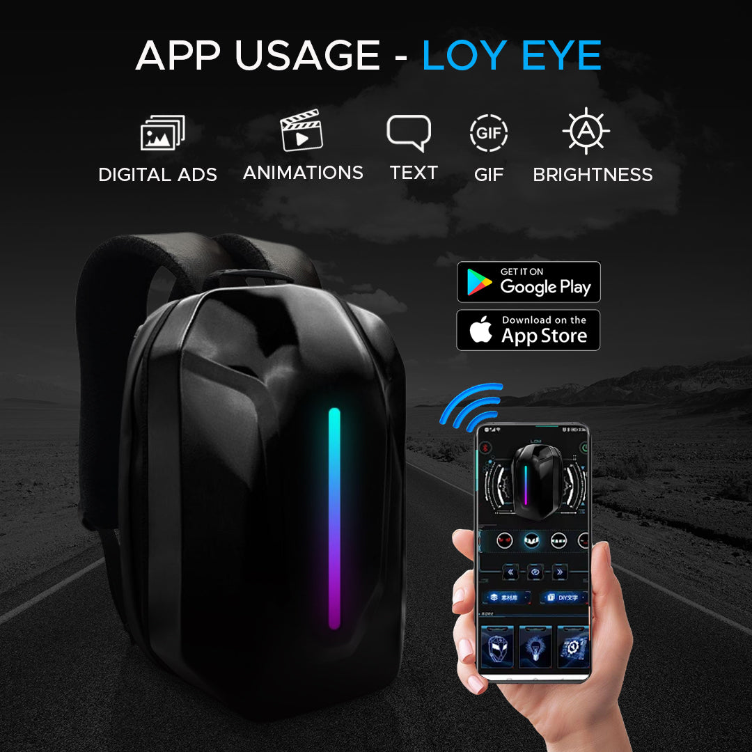 lowpack LED Backpack with visible compartments and storage space