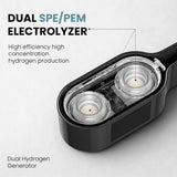 Dual SPE/PEM electrolyzer with text on a white background