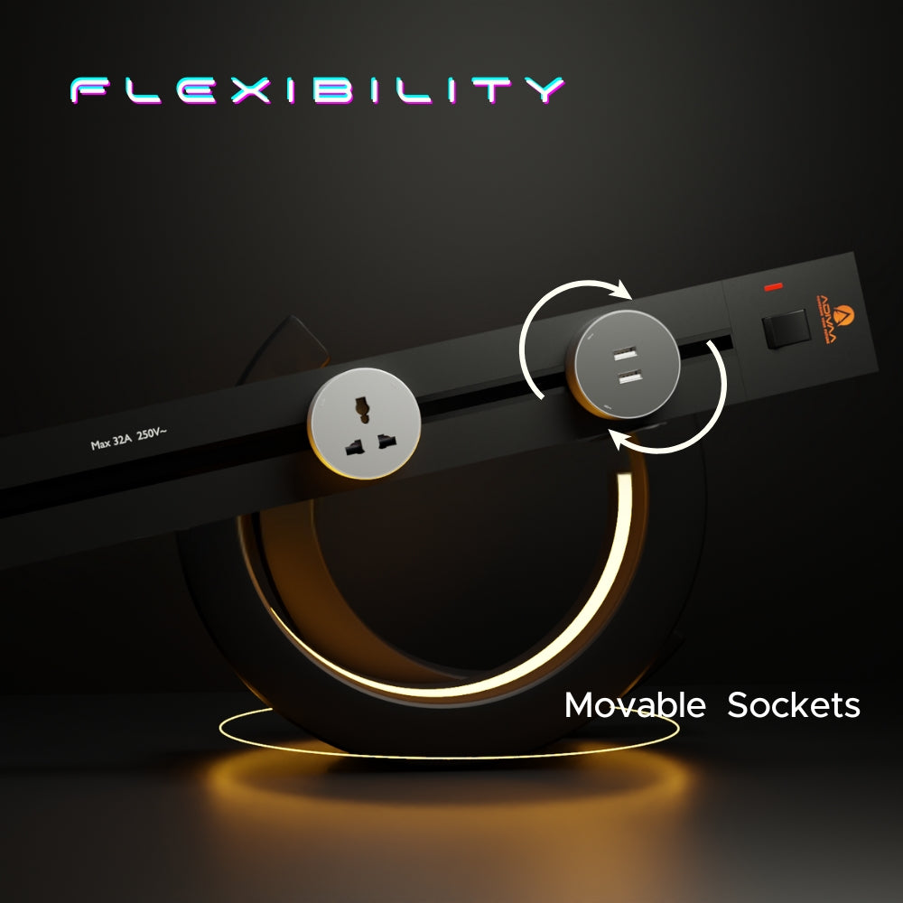 Power Track and Socket by Adivaa – Movable Sockets