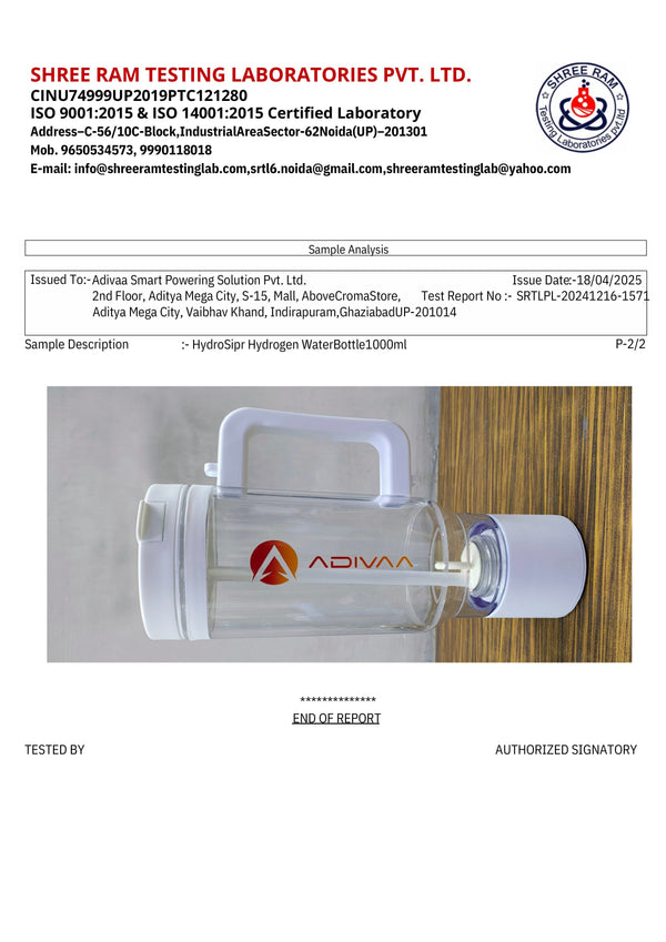 Migration test report, 1000 ml · page 2