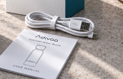 The HydroGo USB-C cable and user manual