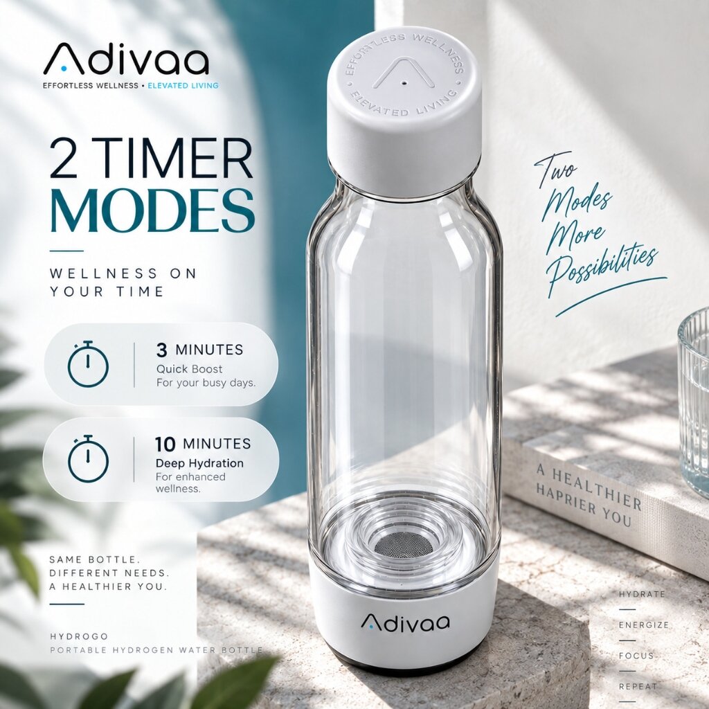 Two timer modes: 3 minutes Quick Boost for your busy days, 10 minutes Deep Hydration for enhanced wellness