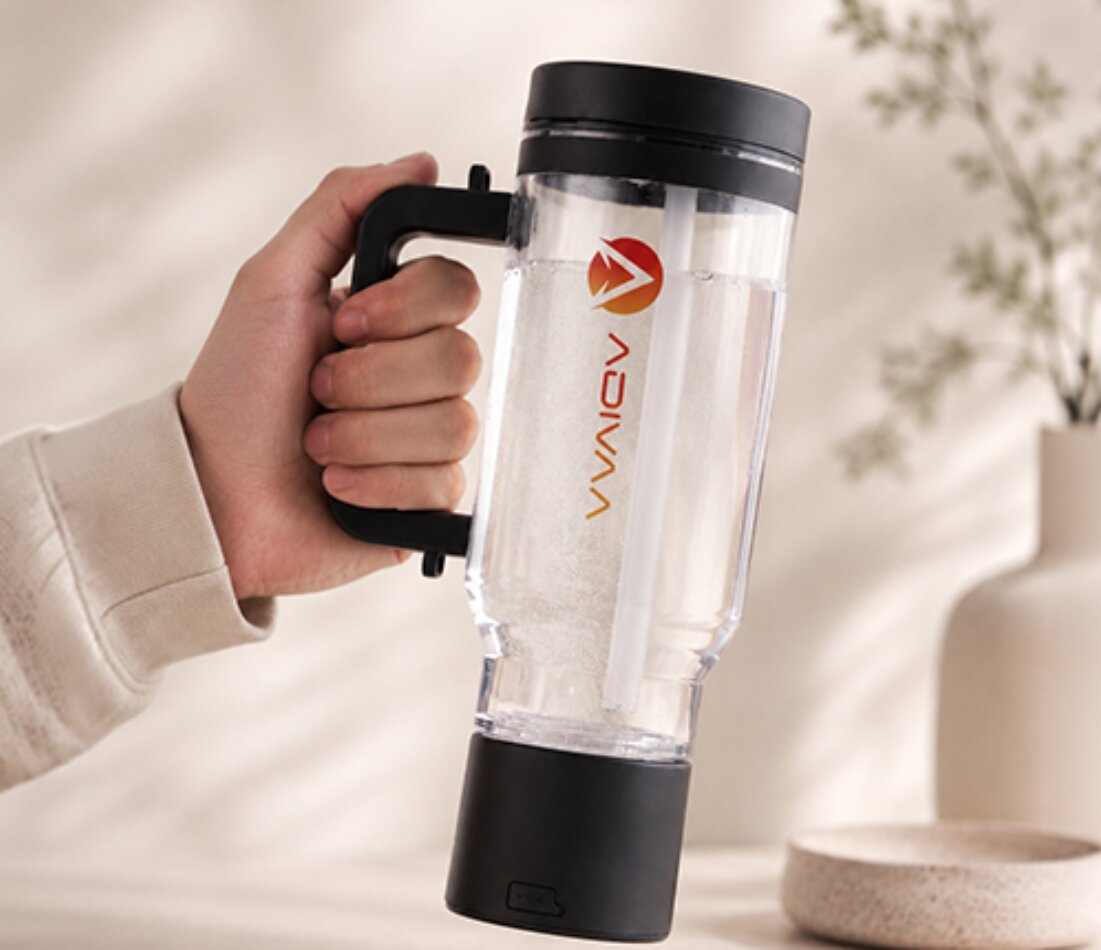 Adivaa HydroSipr 1000 ml hydrogen water bottle in the selected colour, held by its handle