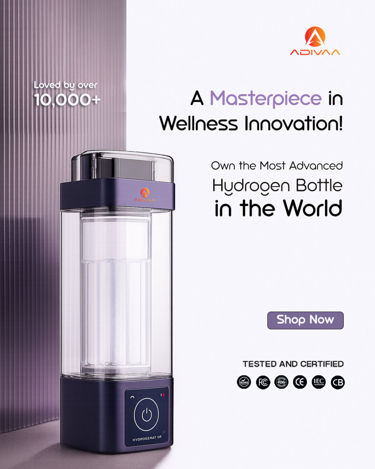 A masterpiece in wellness innovation: the most advanced hydrogen bottle, tested and certified