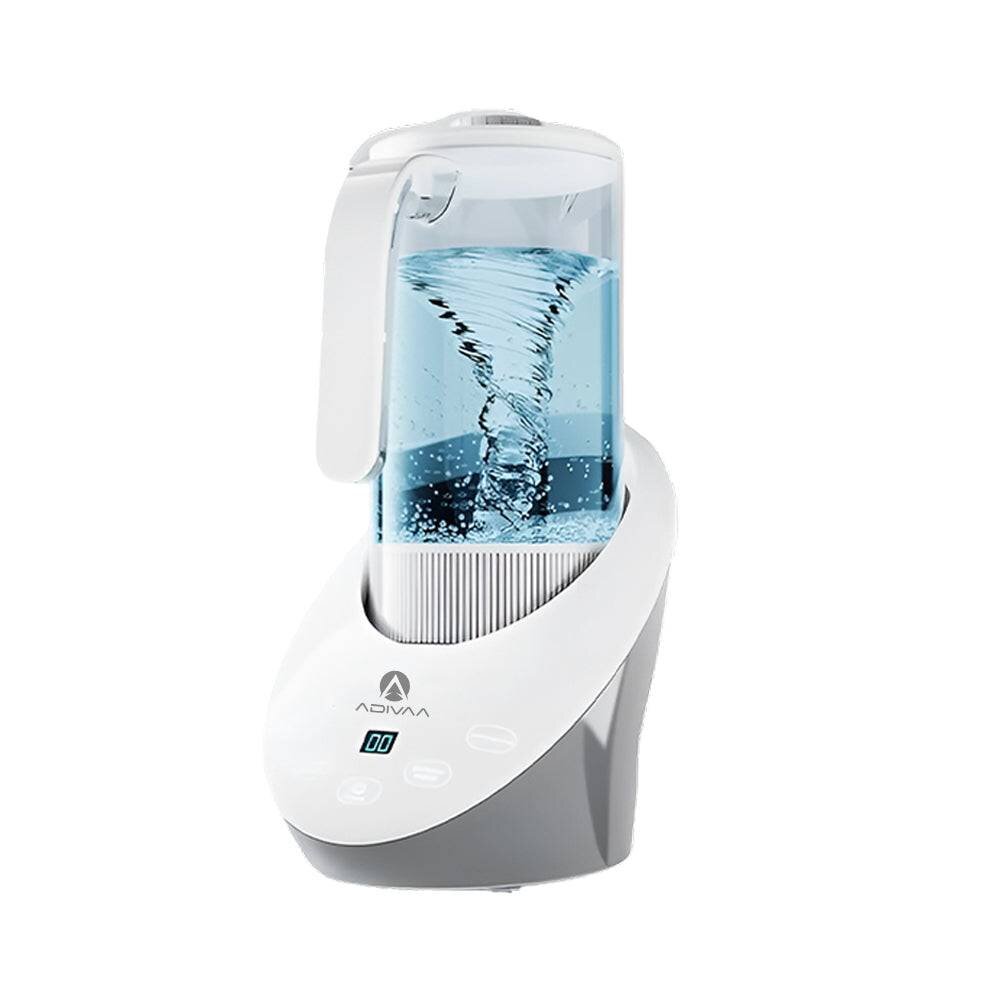 HydroIonizer on its base, the vortex spinning inside the jug